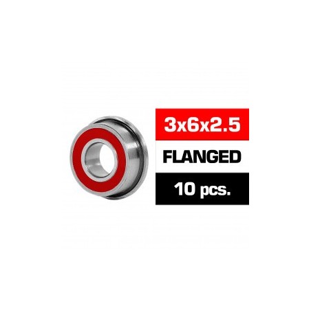 Kit de rodamientos 3x6x2.5mm HS FLANGED TAPAS GOMA x10 uds.