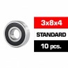 3x8x4mm HS Rubber Sealed Bearing SET x10 pcs