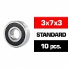 3x7x3mm HS Rubber Sealed Bearing SET x10 pcs