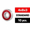 Kit de rodamientos 4x8x3mm HS TAPAS GOMA x10 uds.