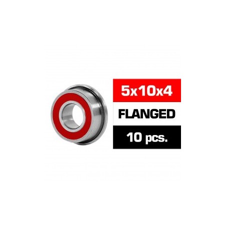 5x10x4mm FLANGED HS Rubber Sealed Bearing SET x10 pcs