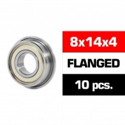 8x14x4mm FLANGED HS Metal Shielded Bearing SET x10 pcs