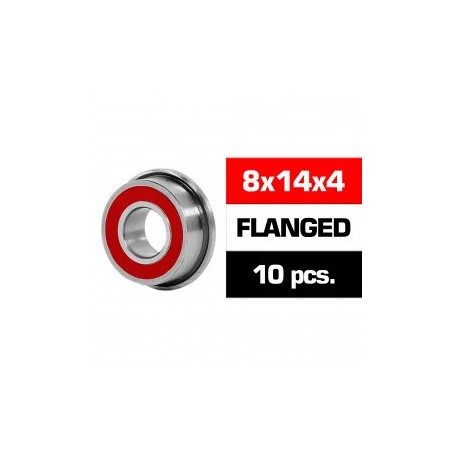 Kit de rodamientos 8x14x4mm HS FLANGED TAPAS GOMA x10 uds.