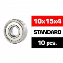 Kit de rodamientos 10x15x4mm HS TAPAS METALICAS x10 uds.