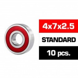 4x7x2.5mm HS Rubber Sealed Bearing SET x10 pcs