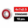 Kit de rodamientos 4x7x2.5mm HS TAPAS GOMA x10 uds.
