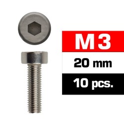 Tornillo cilindrico M3x20 mm x10 uds.