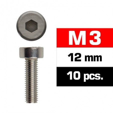 Tornillo cilindrico M3x12 mm x10 uds.