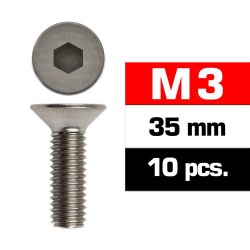 Tornillo avellanado 3x35 mm x10 uds.