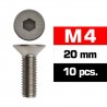 M4x20 mm Flat Head Screw x10 pcs