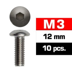 Tornillo boton 3x12 mm x10 uds.