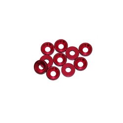 Aluminum M3 washer Red x10 pcs