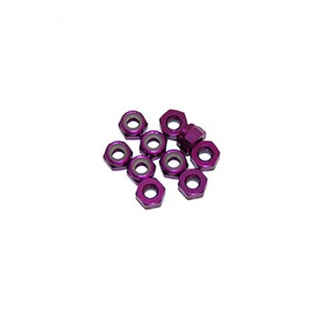 Tuerca autoblocante M3 3mm Aluminio Morada x10 uds.