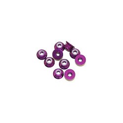 3mm Aluminum Nylon nut Flanged Purple x10 pcs