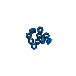 4 mm Aluminum Nylon nut Blue x10 pcs