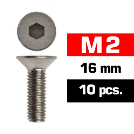 Tornillo avellanado M2x16 mm x10 uds.