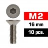 Tornillo avellanado M2x16 mm x10 uds.