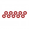 Arandelas aluminio 3x6x1 mm Rojo x10 uds.