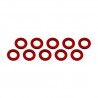 Arandelas aluminio 3x6x0,5 mm Roja x10 uds.