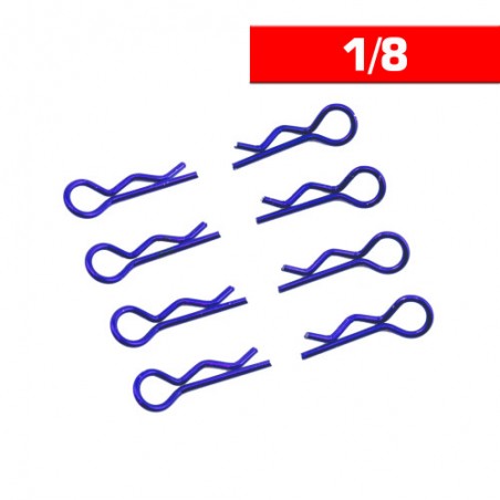 Clips de carroceria 1/8 Azul x8 uds.