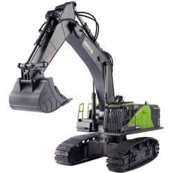 Excavadora RC Huina 1593 1/14 22ch Verde con Pala Metalica